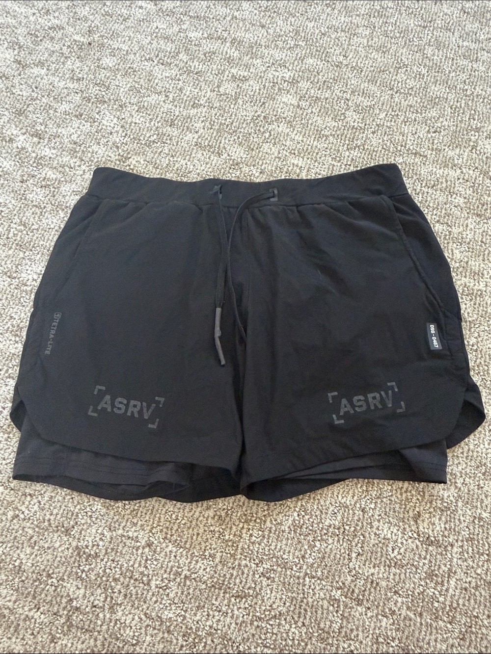 ASRV Men's Black Athletic Training Shorts